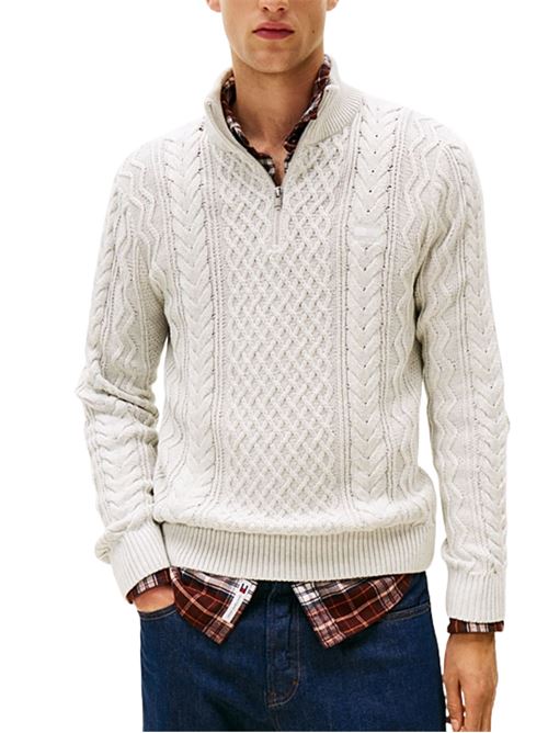 Maglione intrecciato con mezza zip Tommy Jeans | DM0DM221030IM